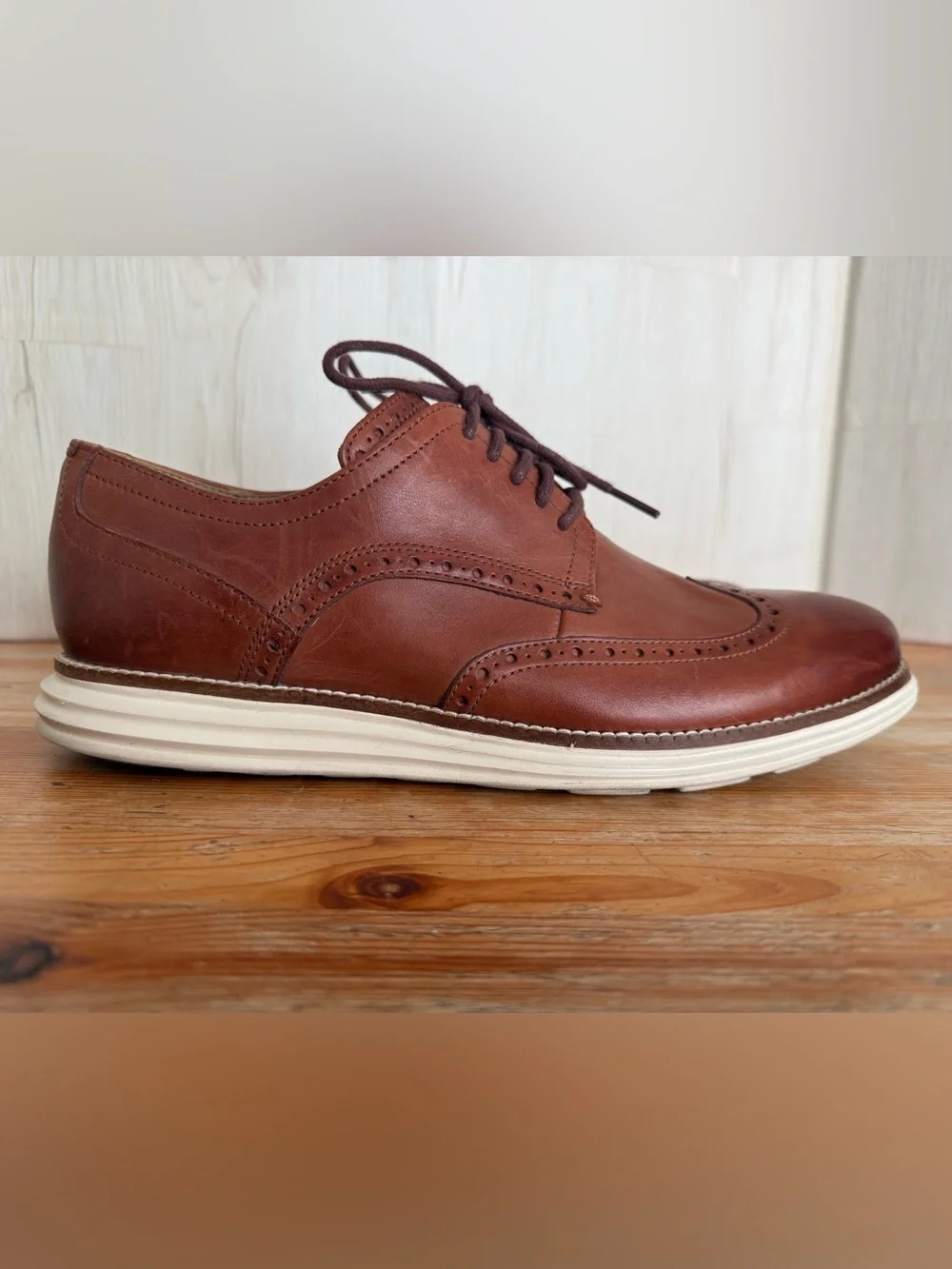 Cole Haan Original Grand Wing Tip Oxford Brown Leather Shoes Men’s 9.5 W  SCENT